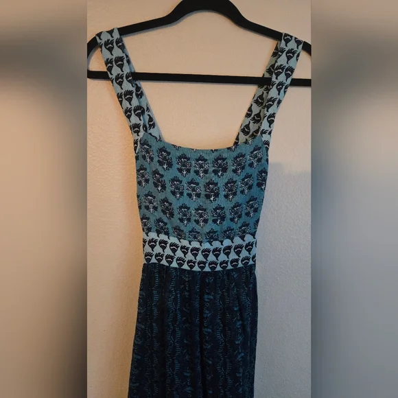 Faherty Gracie Maxi Blue Bali Bloom Linen Maxi Dress Size Small - Picture 4 of 11